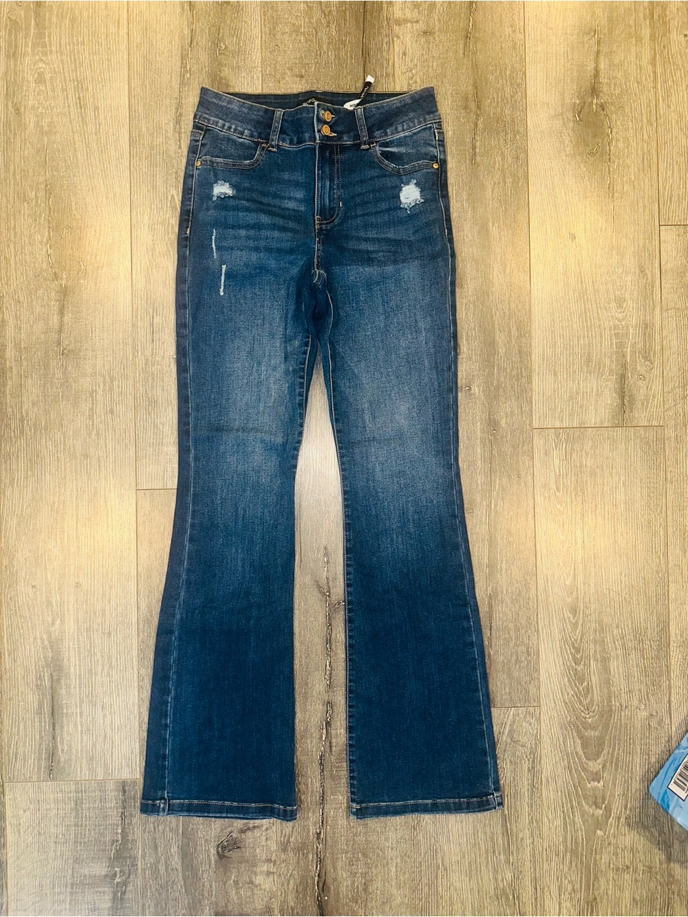BCBG Juniors Mid-Rise Dark Blue Bootcut Jeans